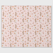 Niedlicher rosa Western Halloween Hochland Kuh Kak Geschenkpapier (Flach)