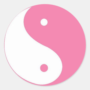 Niedlicher rosa Yin Yang Aufkleber