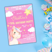 Niedlicher rosa Zauberstern des modernen Einhorns  Einladung