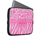 Niedlicher rosa Zebra-Leopard-Tierdruck und Girly Laptopschutzhülle (Vorne Rechts)