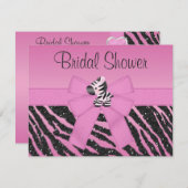 Niedlicher rosa Zebra u. Druckbogen-Brautparty Einladung (Vorne/Hinten)