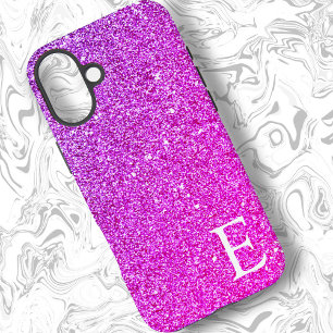 Niedlicher, rosafarbener, Girly Printed-Glitzer iPhone 16 Plus Hülle