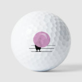 Niedlicher rosafarbener Gummibär auf Drahtweiß Golfball (Vorderseite)