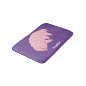 Niedlicher rosafarbener kardialer Cartoon Badematte (Schrägansicht)