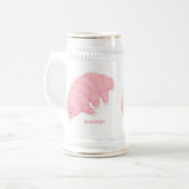 Niedlicher rosafarbener kardialer Cartoon Bierglas (Vorderseite Links)