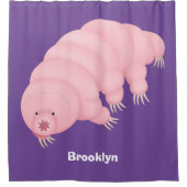 Niedlicher rosafarbener kardialer Cartoon Duschvorhang (Vorderseite)