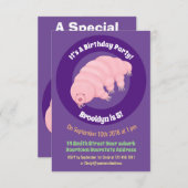 Niedlicher rosafarbener kardialer Cartoon Einladung (Vorne/Hinten)