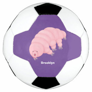 Niedlicher rosafarbener kardialer Cartoon Fußball