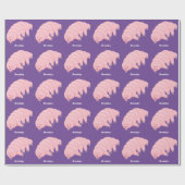 Niedlicher rosafarbener kardialer Cartoon Geschenkpapier (Flach)