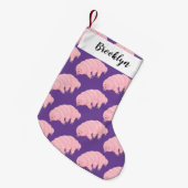 Niedlicher rosafarbener kardialer Cartoon Kleiner Weihnachtsstrumpf (Vorderansicht (hängend))