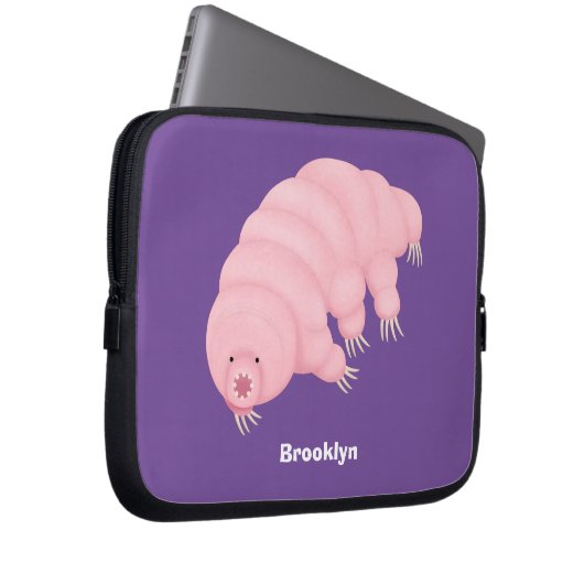 Niedlicher rosafarbener kardialer Cartoon Laptopschutzhülle (Vorne Rechts)