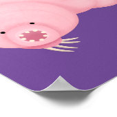 Niedlicher rosafarbener kardialer Cartoon Poster (Ecke)