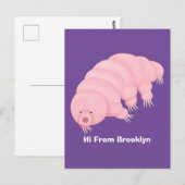 Niedlicher rosafarbener kardialer Cartoon Postkarte (Vorne/Hinten)