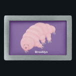 Niedlicher rosafarbener kardialer Cartoon Rechteckige Gürtelschnalle<br><div class="desc">Mikroskopisch,  aber mächtig! Diese niedliche Tardigrade ist schwer. Gezeichnet in lustigen Cartoon Stil.</div>