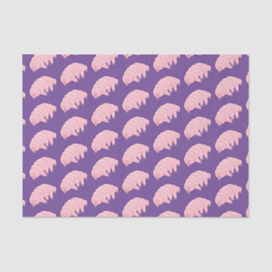 Niedlicher rosafarbener kardialer Cartoon Seidenpapier (Vorderseite)