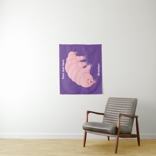 Niedlicher rosafarbener kardialer Cartoon Wandteppich (Beispiel)