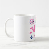 Niedlicher rosafarbener Wal, Schiff & Anker Kaffeetasse (Links)