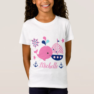 Niedlicher rosafarbener Wal, Schiff & Anker T-Shirt