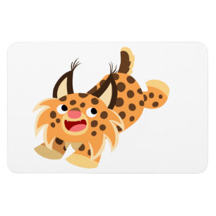 Niedlicher, rostfreier Cartoon Bobcat Flexible Mag Magnet