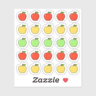 Niedlicher Rot-Gelb-Äpfel Icon Mini-Planer Aufkleber