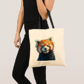 Niedlicher Rot-Panda-Tote-Bag-Ölgemälde Tragetasche (Vorderseite (Produkt))