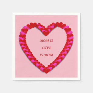 Niedlicher Rot-Rosa-Muttertag Papier Napkin Serviette