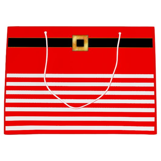 Niedlicher, rot-weiß gestreifter Geschenksack Große Geschenktüte (Vorderseite)