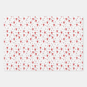 Niedlicher Rotbär- und Weißteddybär und HerzValent Geschenkpapier Set (Vorderseite 3)