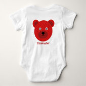 Niedlicher Roter Bär Baby Strampler (Rückseite)