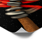 Niedlicher Roter Baumfrosch mit Brille mit Sternen Poster (Ecke)