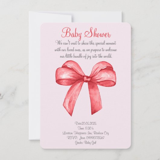 Niedlicher Roter Bogen Save The Date (Vorderseite)