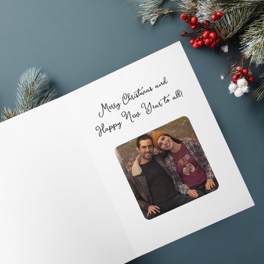 Niedlicher Roter Bogen & Weihnachtsmann, Einfaches Karte