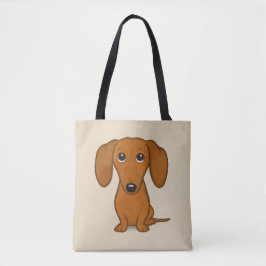Niedlicher roter Cartoon-Dackel-Hund der Dackel-| Tasche