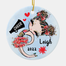 Niedlicher Roter Cheerleader Girl Ornament Braun H
