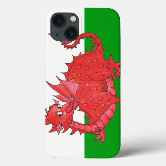 Niedlicher Roter Drache auf dem Fall Green und Whi Case-Mate iPhone Hülle (Rückseite)