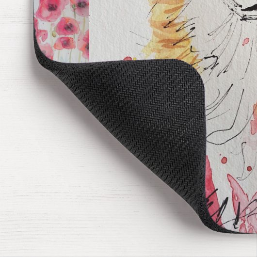Niedlicher Roter Fox Aquarellmousse Mat Mohn Mousepad (Ecke)
