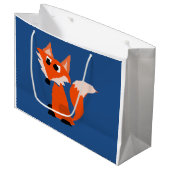Niedlicher roter Fox-Cartoon Große Geschenktüte (Vorderseite Schrägansicht)