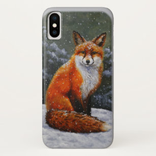 Niedlicher roter Fox in fallendem Schnee Case-Mate iPhone Hülle