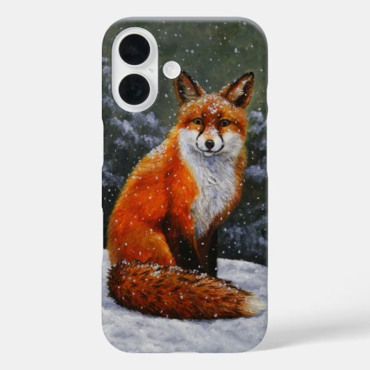 Niedlicher roter Fox in fallendem Schnee Case-Mate iPhone Hülle (Rückseite)