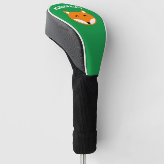 Niedlicher Roter Fuchs Cartoon individuelle Name Golf Headcover (angewinkelt)