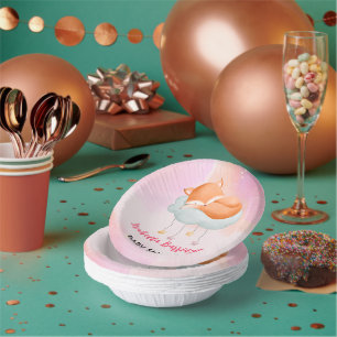 Niedlicher Roter Fuchs-Stern-Ballon Babydusche Par Pappteller