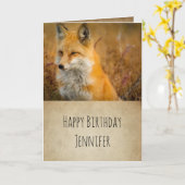 Niedlicher Roter Fuchs Wilderness Nature Foto Gebu Karte (Gelbe Blume)