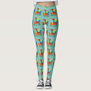 Niedlicher, roter Kardinal eröffnet ein blaues Ges Leggings