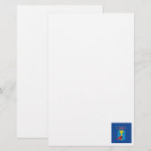 Niedlicher roter Kardinal mit blauem Geschenk Briefpapier (Vorne/Hinten)