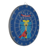 Niedlicher roter Kardinal mit blauem Geschenk Dartscheibe (Vorderseite Links)
