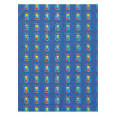 Niedlicher roter Kardinal mit blauem Geschenk Tischdecke (Vorderseite)