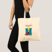 Niedlicher roter Kardinal mit blauem Geschenk Tragetasche (Vorderseite (Produkt))