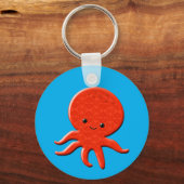 Niedlicher Roter Krake Schlüsselanhänger (Rückseite)