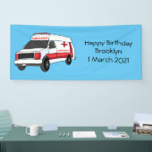 Niedlicher roter Krankenwagen Cartoon Banner (Messe)