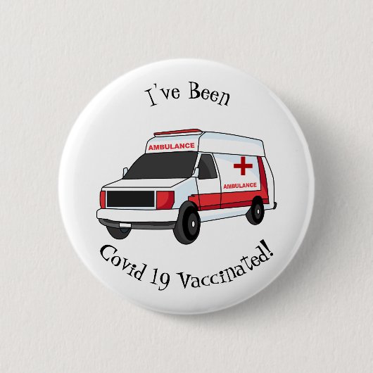 Niedlicher roter Krankenwagen Cartoon Button (Vorderseite)